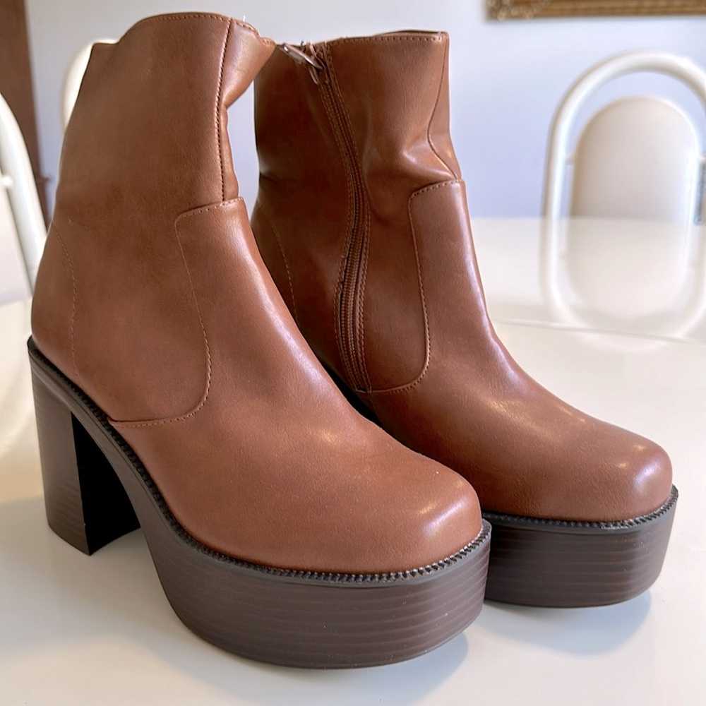 Brown colored Madden Girl boots